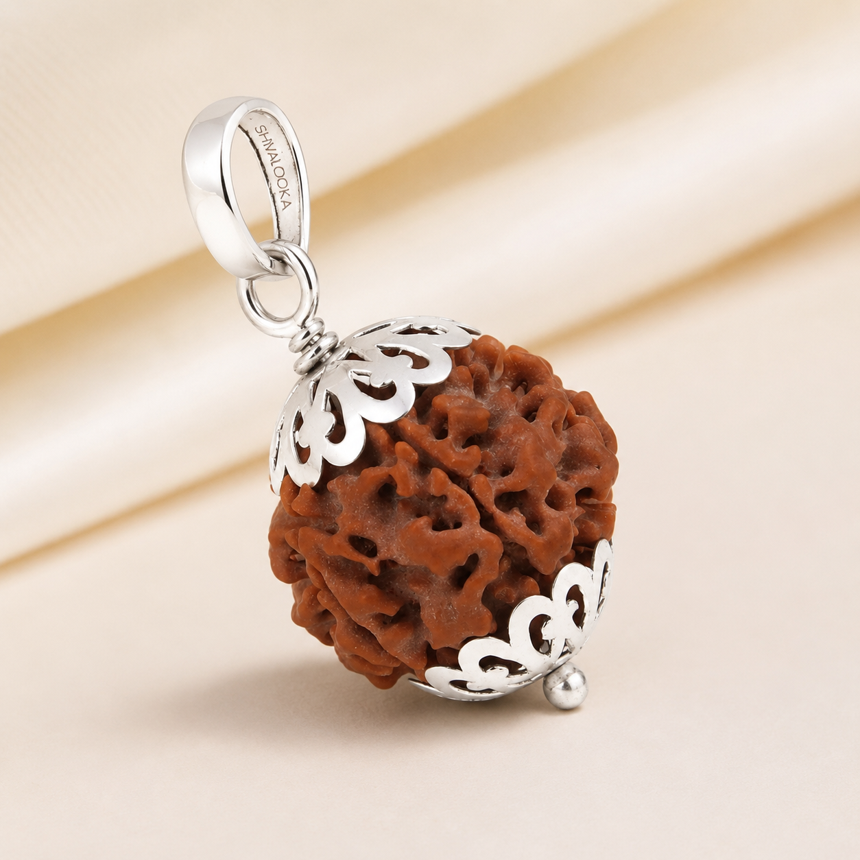 Premium Shivaloka silver rudraksha pendant
