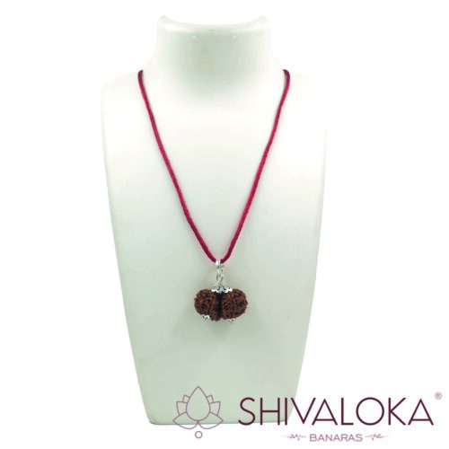 Gauri Sankar Rudraksha Silver Pendant - Necklace