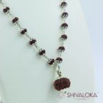 Five Mukhi Rudraksha Mala Silver Cap (54+1 Beads) - Image 2