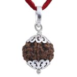 SHIVALOKA 7 Mukhi Rudraksha Original Certified Silver Pendant | 18-20 mm size | Seven Face Nepal Origin | Laboratory Report |
