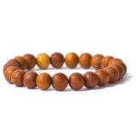SHIVALOKA Sandalwood Bracelet | Pure Chandan Beads | 8.00 mm Bead Size | Stretchable | Free Size | Meditation Bracelet |