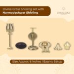 SHIVALOKA Brass Narmadeshwar Shivling Set, 6 Inches, for Home Puja - Image 3