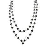 Karungali Malai Original 100% Natural Unpolished Silver Capped | Karungali Malai 8mm - Natural Black Ebony | கருங்காலி மாலை | 54 Beads