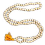 SHIVALOKA Natural Tulsi Japa Mala | 108+1 Beads | Meditation Japa Mala | White Beads |