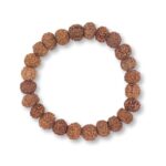SHIVALOKA 5 Mukhi Rudraksha Bracelet | Five-Faced Rudraksha Beads | Natural and Original | 8.00 mm Bead Size | Stretchable | Free Size |