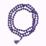 SHIVALOKA Blue Hakik Mala (Agate Stone) | 108+1 Beads | 6.50 mm Bead Size | Natural Healing Stone Beads Mala | (Regular Wear and Japa)