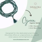 SHIVALOKA Green Hakik Mala (Agate Stone) | 108+1 Beads | 6.50 mm Bead Size | Natural Healing Stone Beads Mala | (Regular Wear and Japa) - Image 2