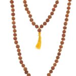 SHIVALOKA 5 Mukhi Premium Rudraksha Mala (Five Face) Original Certified Indonesia Origin 108+1 Brown Beads 6.50 mm size For (with Laboratory Report).