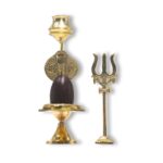 SHIVALOKA Brass Narmadeshwar Shivling Set, 6 Inches, for Home Puja