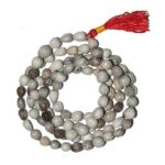 SHIVALOKA Vaijayanti Mala Original 108 Beads | Natural Grey Vaijayanti Seeds | Japa Mala | Knotted in Silk Dori | Regular Wear and Japa (Chanting Mantras)