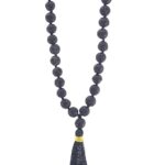 SHIVALOKA Black Lava Stone Mala | Natural and Original | 108+1 Beads | 8.00 mm Bead Size | Regular Wear