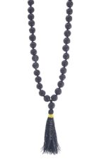 SHIVALOKA Black Lava Stone Mala | Natural and Original | 108+1 Beads | 8.00 mm Bead Size | Regular Wear
