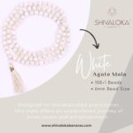 SHIVALOKA White Hakik Mala (Agate Stone) | 108+1 Beads | 6.50 mm Bead Size | Natural Healing Stone Beads Mala | (Regular Wear and Japa) - Image 2