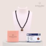 SHIVALOKA Store SHIVALOKA 5 Mukhi Rudraksha Mala (Black) 108 Beads With 5 Mukhi (Five Face) Rudraksha Pendant | Pure Silver | 15.00 mm Size | Nepal Origin - Image 3
