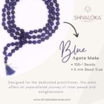 SHIVALOKA Blue Hakik Mala (Agate Stone) | 108+1 Beads | 6.50 mm Bead Size | Natural Healing Stone Beads Mala | (Regular Wear and Japa) - Image 3