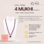 SHIVALOKA 5 Mukhi Rudraksha Mala (Brown) 108 Beads With 4 Mukhi (Four Face) Rudraksha Pendant | Pure Silver | 15.00 mm Size | Nepal Origin | - Image 3