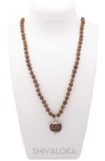 SHIVALOKA 5 Mukhi Rudraksha Mala 108 Beads With 6 Mukhi (Six Face) Rudraksha Pendant | Pure Silver | 15.00 mm Size | Nepal Origin | - Image 2
