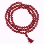 SHIVALOKA Red Hakik Mala (Agate Stone) | 108+1 Beads | 6.50 mm Bead Size | Natural Healing Stone Beads Mala | (Regular Wear and Japa)