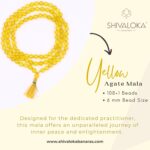 SHIVALOKA Yellow Hakik Mala (Agate Stone) | 108+1 Beads | 6.50 mm Bead Size | Natural Healing Stone Beads Mala | (Regular Wear and Japa) - Image 2