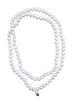SHIVALOKA Natural White Freshwater Pearl | Moti Mala | 108+1 Beads | 6.00 mm Bead Size | Brings Prosperity and Good Luck |