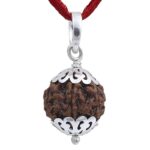 SHIVALOKA 4 Mukhi Rudraksha Original Certified Silver Pendant | 18-20 mm size | Four Face Nepal Origin | Laboratory Report |