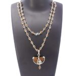 SHIVALOKA 5 Mukhi Rudraksha Original Silver Capped Mala (Five Faced) with 1 Mukhi Pendant (One Face) | 55 Brown Rudraksha Beads | 6.5 mm Bead Size |