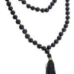 SHIVALOKA Black Hakik Mala Original (Black Agate Stone) 108+1 Beads | Stone Bead Mala | 8.00 mm Size |