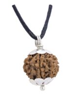 SHIVALOKA 7 Mukhi Rudraksha Original Certified Silver Plated Pendant | 15.00-18.00 mm size | Seven Face Nepal Origin | Laboratory Report