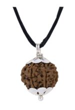 SHIVALOKA 5 Mukhi Rudraksha Original Silver Plated Pendant | 15.00-18.00 mm size | Five Face Nepal Origin |  Bullet Point