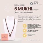 SHIVALOKA 5 Mukhi Rudraksha Mala (Brown) 108 Beads With 6 Mukhi (Six Face) Rudraksha Pendant | Pure Silver | 15.00 mm Size | Nepal Origin | - Image 3