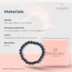 SHIVALOKA Lava Stone Bracelet | Natural and Original | Certified | 8.00 mm Bead Size | Strechable | Free Size | - Image 4