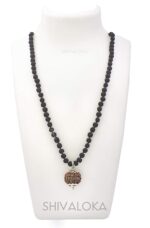 SHIVALOKA 5 Mukhi Rudraksha Mala (Black) 108 Beads With 6 Mukhi (Six Face) Rudraksha Pendant | Pure Silver | 15.00 mm Size | Nepal Origin | - Image 3