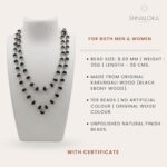 Karungali Malai Original 100% Natural Unpolished Silver Capped | Karungali Malai 8mm - Natural Black Ebony | கருங்காலி மாலை | 54 Beads - Image 4