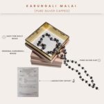 Karungali Malai Original 100% Natural Unpolished Silver Capped | Karungali Malai 8mm - Natural Black Ebony | கருங்காலி மாலை | 54 Beads - Image 5