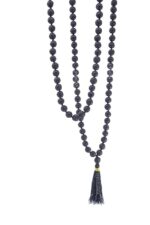 SHIVALOKA Lava Stone Mala | Black | Natural and Original | 108+1 Beads | 8.00 mm Bead Size |