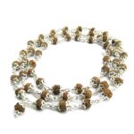 SHIVALOKA 5 Mukhi Rudraksha Original Silver Capped Mala (Five Faced) | 55 Brown Rudraksha Beads | 6.5 mm Bead Size |