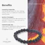 SHIVALOKA Lava Stone Bracelet | Natural and Original | Certified | 8.00 mm Bead Size | Strechable | Free Size | - Image 2